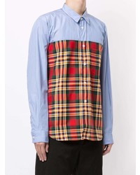 Chemise à manches longues écossaise multicolore Comme Des Garcons Homme Plus