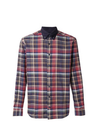 Chemise à manches longues écossaise multicolore Hackett