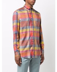 Chemise à manches longues écossaise multicolore Etro