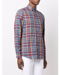 Chemise à manches longues écossaise multicolore Etro