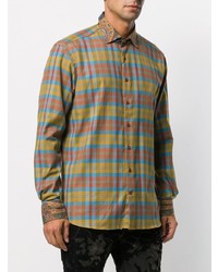 Chemise à manches longues écossaise multicolore Etro