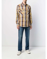 Chemise à manches longues écossaise multicolore Gitman Vintage