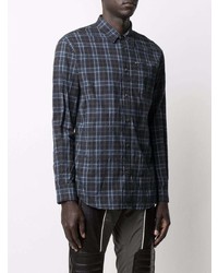 Chemise à manches longues écossaise noire DSQUARED2