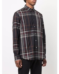 Chemise à manches longues écossaise noire Paul Smith