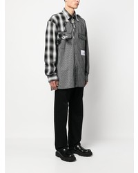 Chemise à manches longues écossaise noire Maison Mihara Yasuhiro