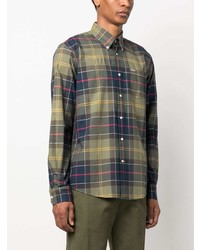 Chemise à manches longues écossaise olive Barbour