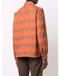 Chemise à manches longues écossaise orange Aspesi