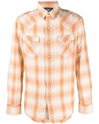 Chemise à manches longues écossaise orange Ralph Lauren RRL