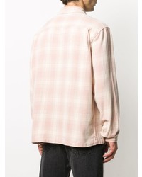 Chemise à manches longues écossaise rose Stussy