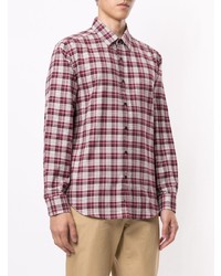 Chemise à manches longues écossaise rouge et blanc D'urban