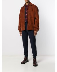 Chemise à manches longues écossaise rouge et bleu marine Barbour