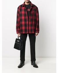 Chemise à manches longues écossaise rouge et noir Vetements