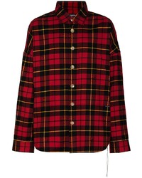 Chemise à manches longues écossaise rouge et noir Mastermind Japan