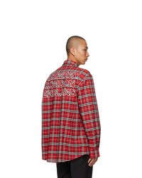 Chemise à manches longues écossaise rouge Burberry