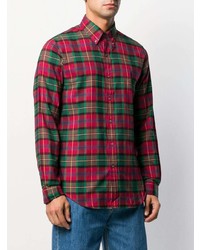 Chemise à manches longues écossaise vert et rouge Polo Ralph Lauren