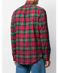 Chemise à manches longues écossaise vert et rouge Polo Ralph Lauren