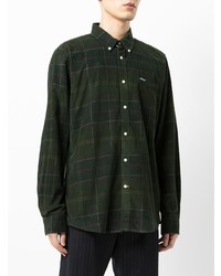 Chemise à manches longues écossaise vert foncé Barbour
