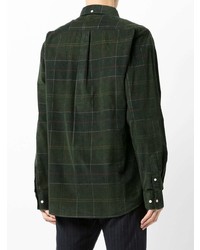Chemise à manches longues écossaise vert foncé Barbour