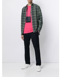 Chemise à manches longues écossaise vert foncé PS Paul Smith