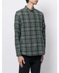 Chemise à manches longues écossaise vert foncé PS Paul Smith