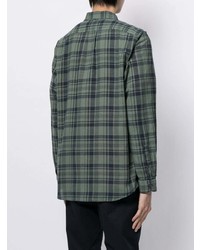 Chemise à manches longues écossaise vert foncé PS Paul Smith