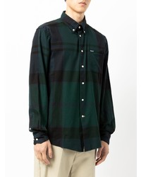 Chemise à manches longues écossaise vert foncé Barbour