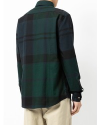 Chemise à manches longues écossaise vert foncé Barbour