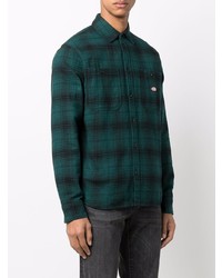 Chemise à manches longues écossaise vert foncé Dickies Construct