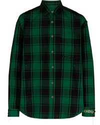 Chemise à manches longues écossaise vert foncé Mastermind Japan