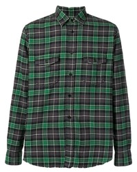Chemise à manches longues écossaise vert foncé Saint Laurent