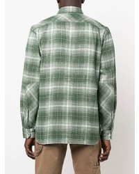 Chemise à manches longues écossaise verte Woolrich