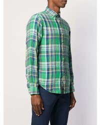 Chemise à manches longues écossaise verte Polo Ralph Lauren