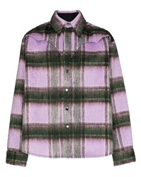 Chemise à manches longues écossaise violet clair DUOltd