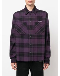Chemise à manches longues écossaise violette Off-White