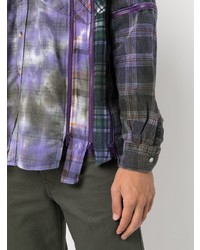 Chemise à manches longues écossaise violette Needles