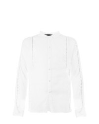 Chemise à manches longues en broderie anglaise blanche