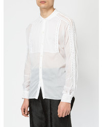 Chemise à manches longues en broderie anglaise blanche Di Liborio