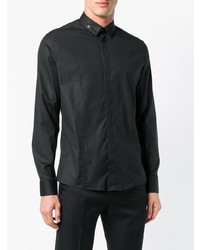 Chemise à manches longues en broderie anglaise noire Les Hommes