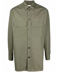 Chemise à manches longues en broderie anglaise olive