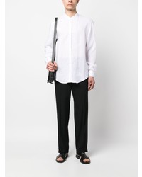 Chemise à manches longues en chambray blanche Emporio Armani