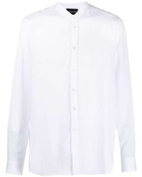 Chemise à manches longues en chambray blanche Emporio Armani