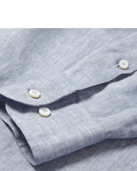 Chemise à manches longues en chambray bleu clair