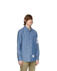 Chemise à manches longues en chambray bleu clair Thom Browne