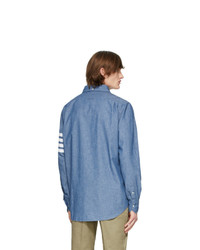 Chemise à manches longues en chambray bleu clair Thom Browne