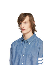 Chemise à manches longues en chambray bleu clair Thom Browne