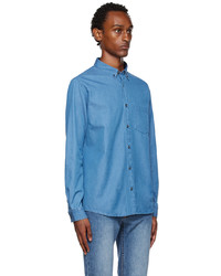 Chemise à manches longues en chambray bleu clair A.P.C.