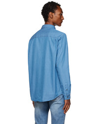 Chemise à manches longues en chambray bleu clair A.P.C.