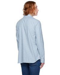 Chemise à manches longues en chambray bleu clair Lacoste