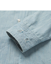 Chemise à manches longues en chambray bleu clair Chimala