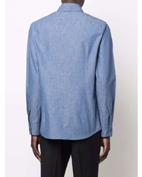 Chemise à manches longues en chambray bleu clair Thebe Magugu